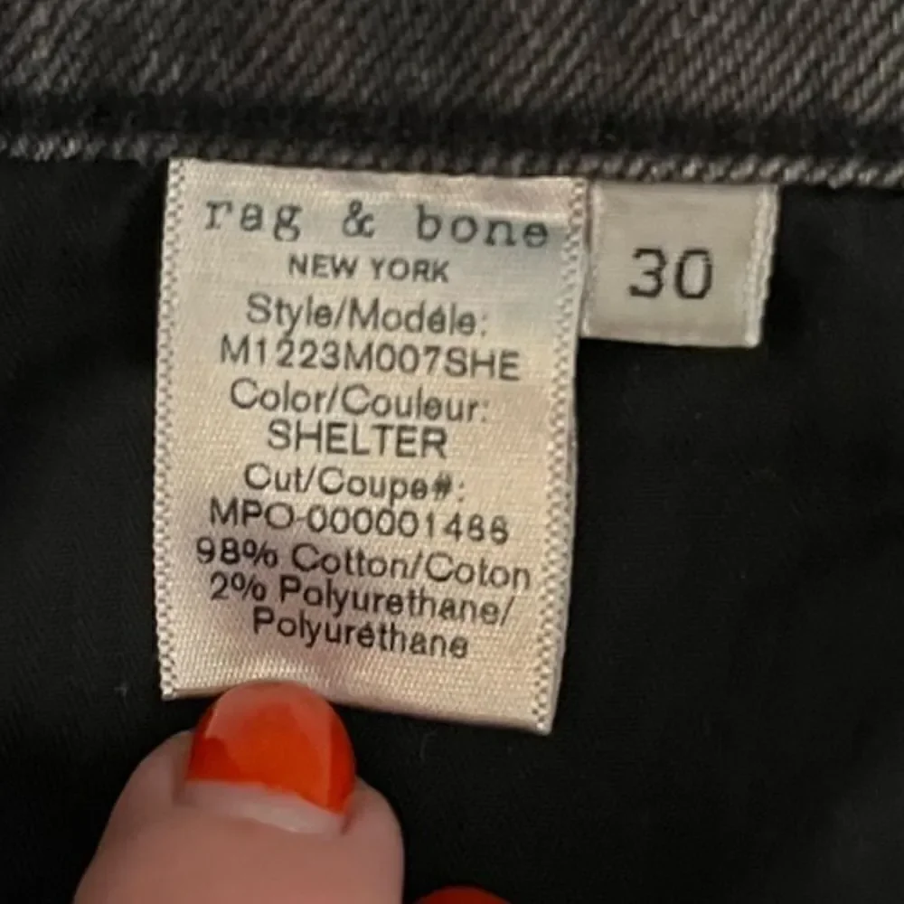 RAG & BONE Fit 2 Shelter Slim Fit Dark Grey Authentic Stretch Jean Men’s Size 30 - Picture 8 of 9